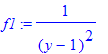 f1 := 1/((y-1)^2)