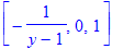 [-1/(y-1), 0, 1]